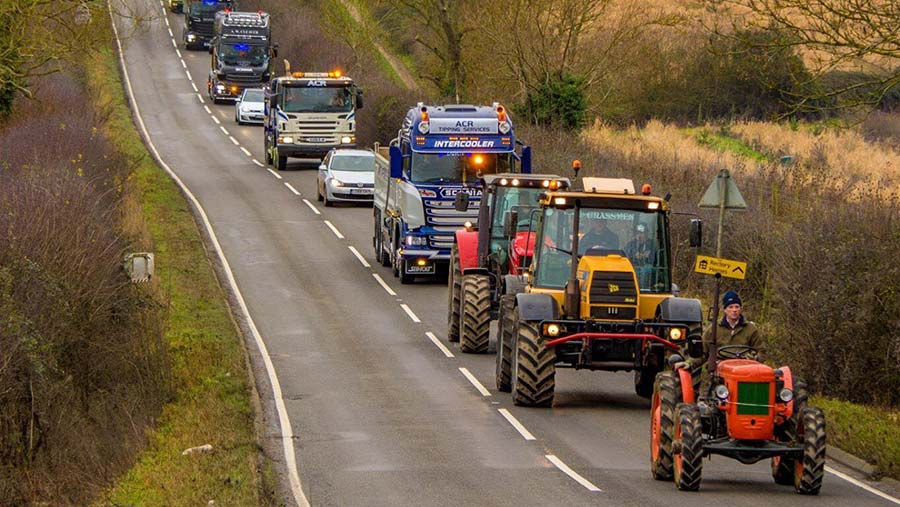 Festive tractor run raises thousands for air ambulance Farmers Weekly