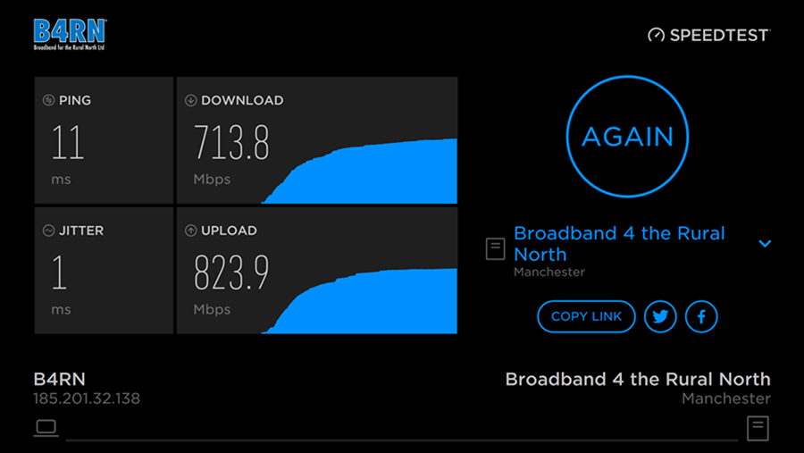 Scole Broadband speed test