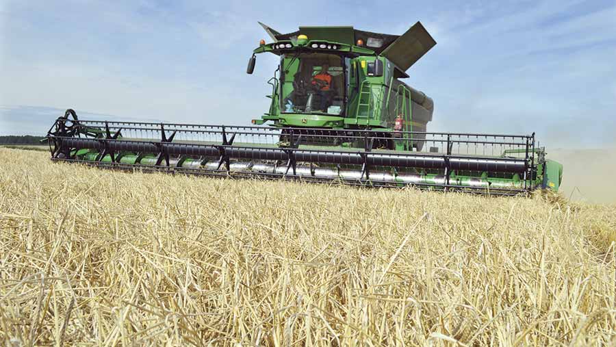 harvesting spring barley