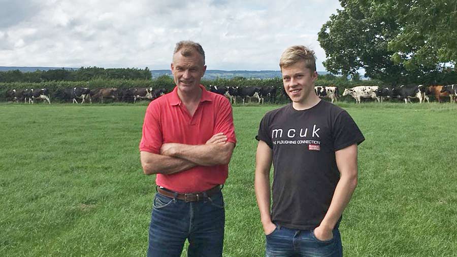 David and Luke Kerr standing in a field