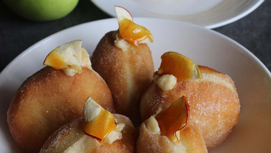 Toffee apple doughnuts © Seasoned Cookery School