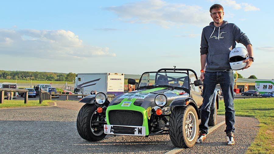 Jamie Stokes with his Caterham 7 © Oli Hill/RBI