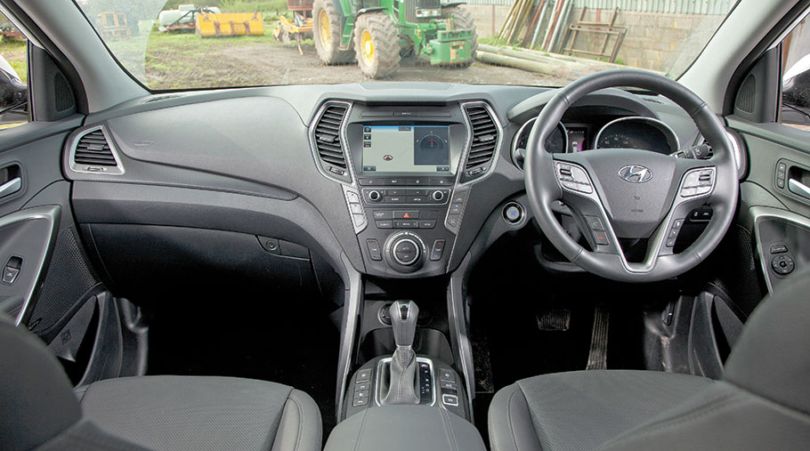 The interior of the Hyundai Santa Fe