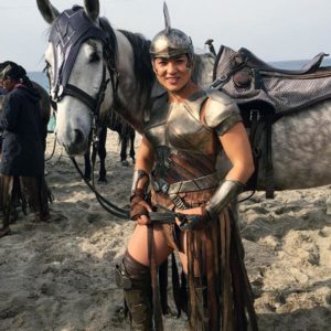 Clare Duncan on the set of the film Wonder Woman