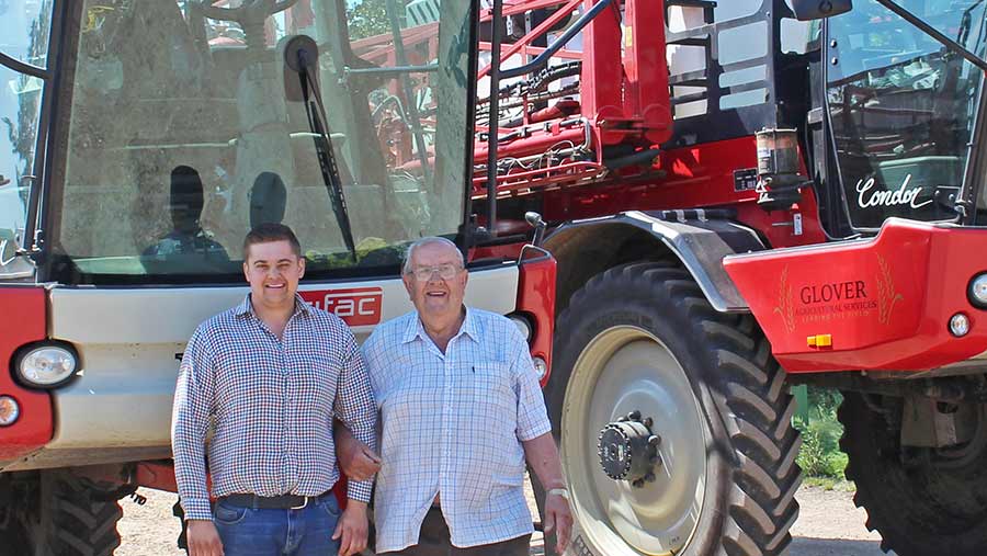 Sam Glover with his granddad Barry Glover 