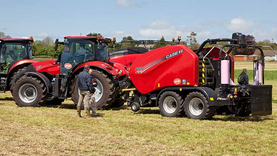 Case-IH RB545 Silage Pack and Maxxum tractor