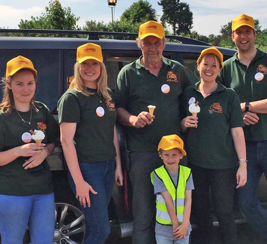 Ice creams all round. The team at Luton Hoo Estate on the Bedfordshire/Hertfordshire border, complete with fetching Farmers Weekly hats.