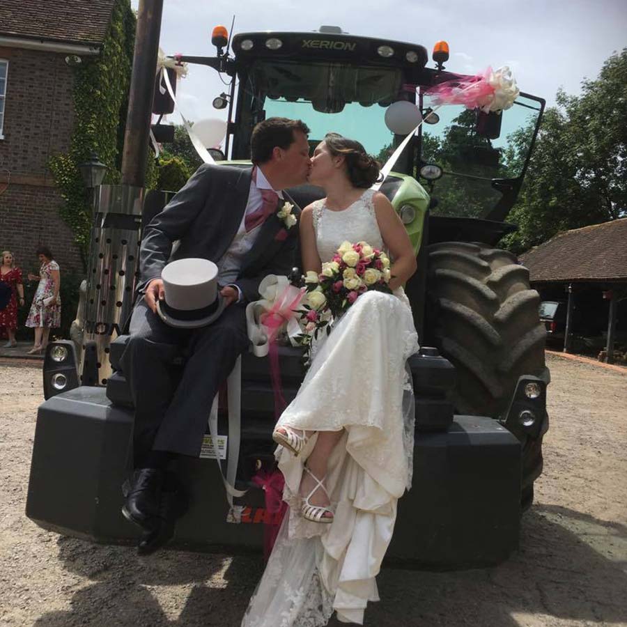 Wedding on tractor © James Hicks