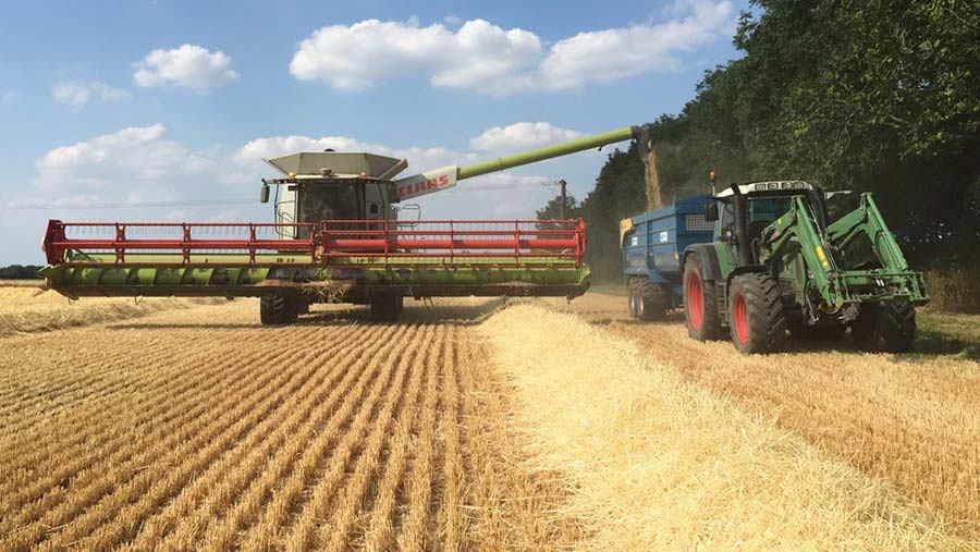 Harvesting barley in Nortamptonshire