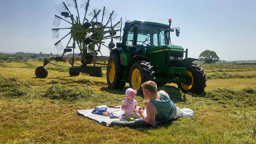 Father and daughter silaging