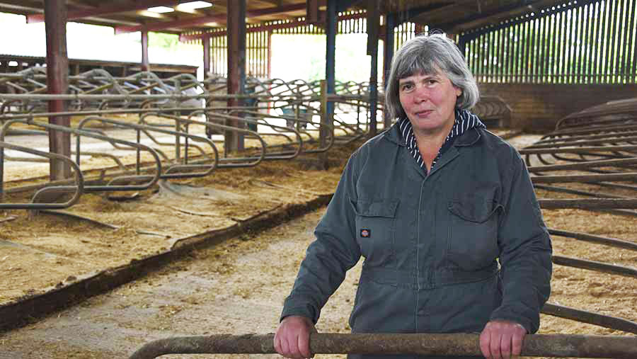 Sue Osborne in a livestock shed