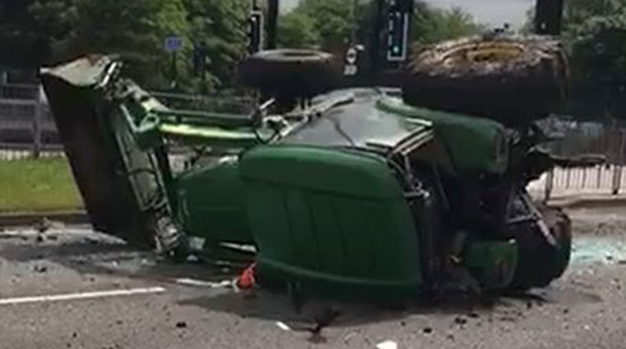 Am overturned tractor