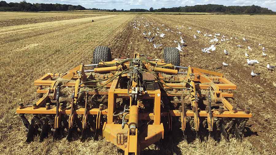 Barley stubble is disced