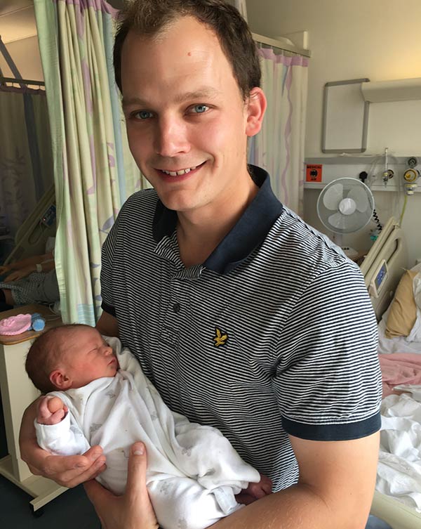 Will Sargent with baby Siena