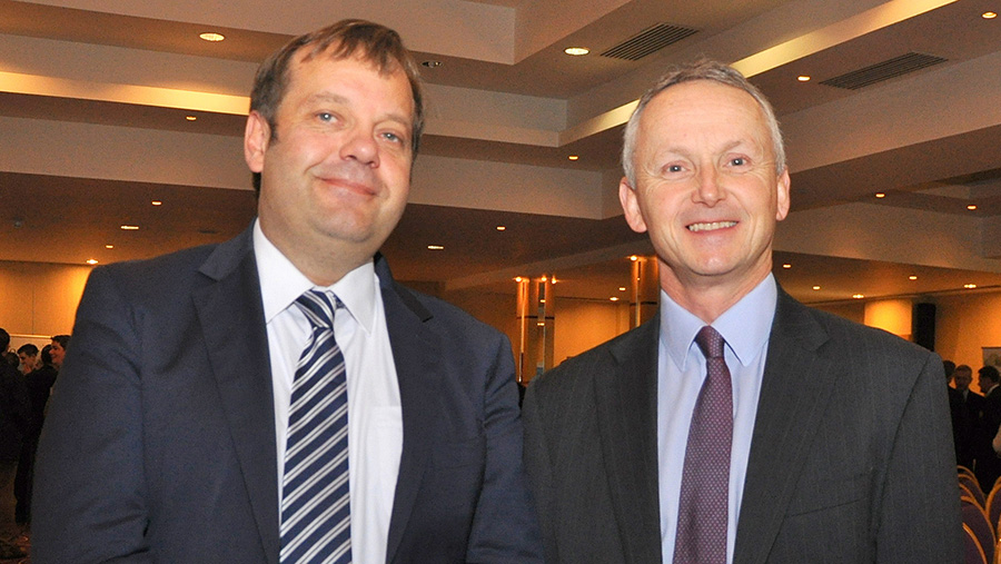 Conference speakers: Rabobank's Nan Dirk Mulder and the British Egg Industry Council's Mark Williams 