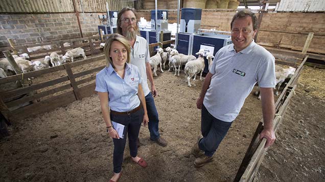 Rachel Gilder of trial sponsor Dunbia (left) with Tim White and Peter Baber.