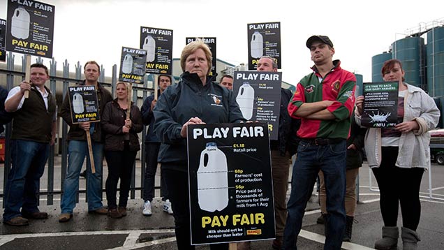 Farmers protest about low milk prices in 2012 © Tim Scrivener
