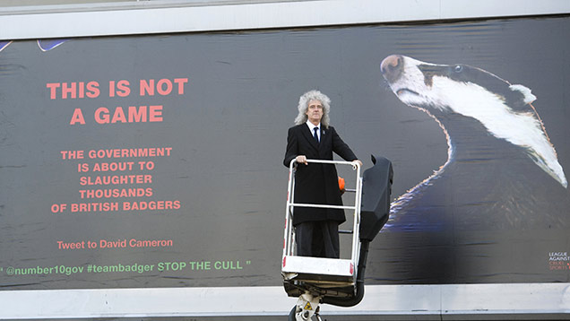 Brian May launched Team Badger's 'Stop the Cull' campaign in September 2012 ©Ray Tang/Rex Shutterstock