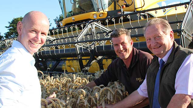 Agrii  agronomist Andrew Wallace (left), Rod Smith (centre) with Eric Horsburgh (Agrii)