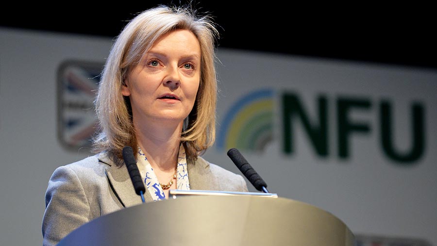 Liz Truss speaking at the NFU conference 2016 © NFU