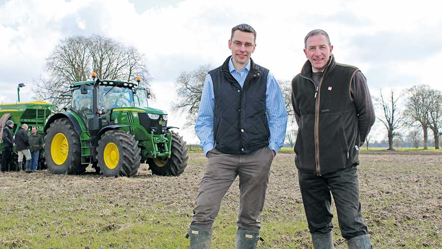 Farm manager Peter Cartwright (left) and agronomist Richard Butler