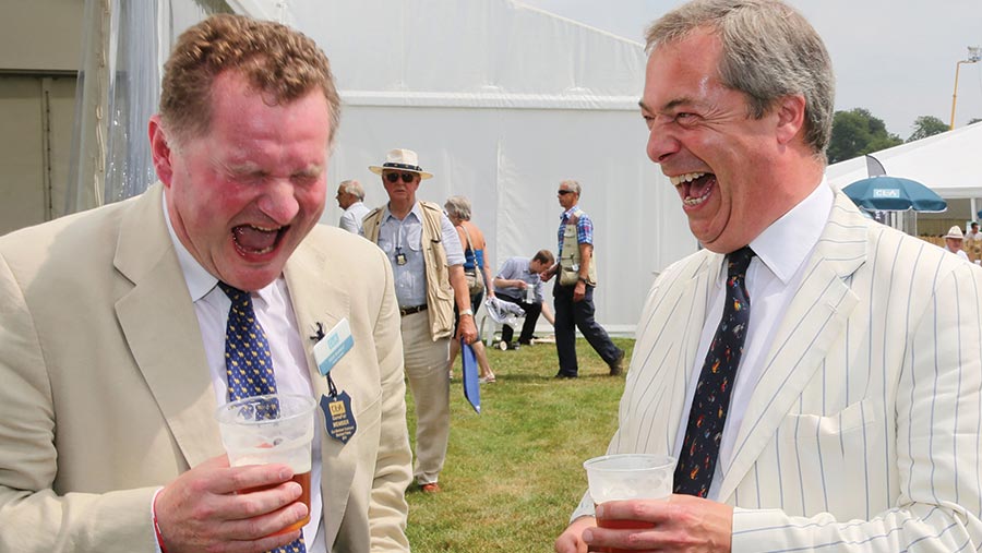 CLA president Ross Murray pictured with UKIP leader Nigel Farage at the Game Fair event. © Tim Scrivener/REX/Shutterstock