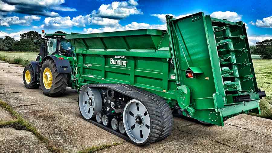 Bunning builds 14t tracked muckspreader Farmers Weekly Bunning builds 14t tracked muckspreader Farmers Weekly