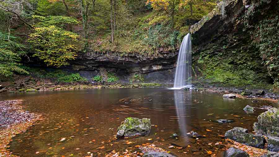 Sgwd Gwladus waterfall on the Afon Pyrddin river © Adam Burton/RobertHarding/REX/Shutterstock