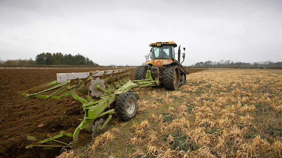 Ploughing in winter