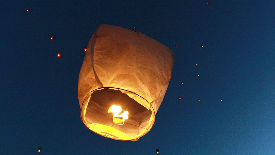 Shocked landowner finds 32 sky lanterns on farm Farmers Weekly
