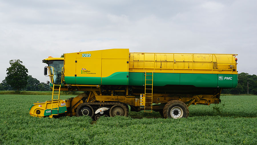 PMC tracked pea harvester