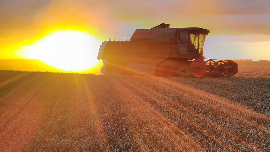 Class Dominator combining at sunset posted to gallery by ppb
