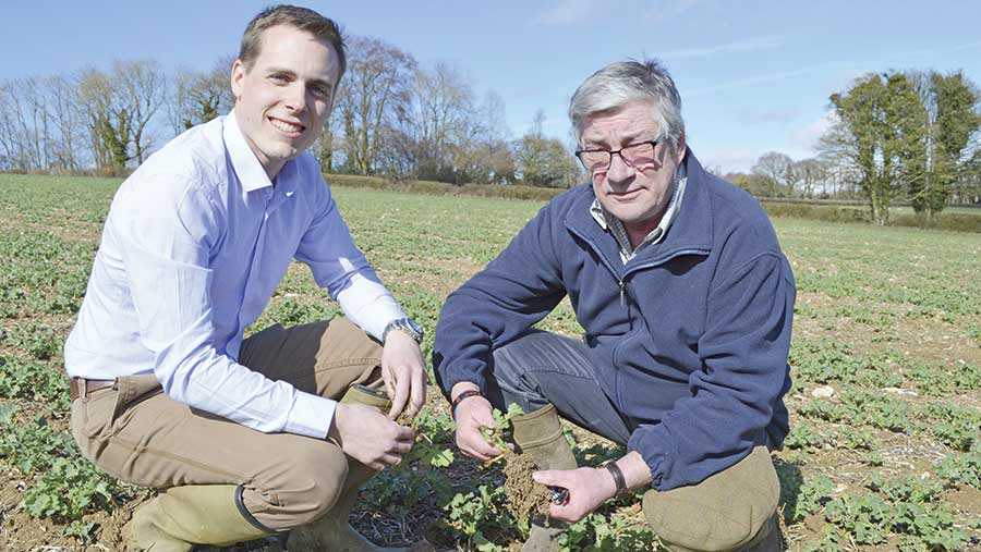 Independent agronomist Ben Burrows (left) and grower Michael Maxwell © David Jones/RBI