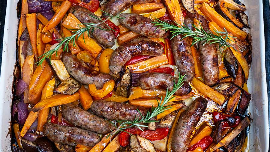 Sausage traybake by Philippa Vine