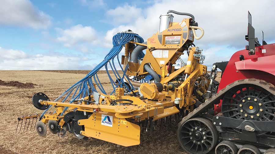 Alpego six-metre power harrow drill 