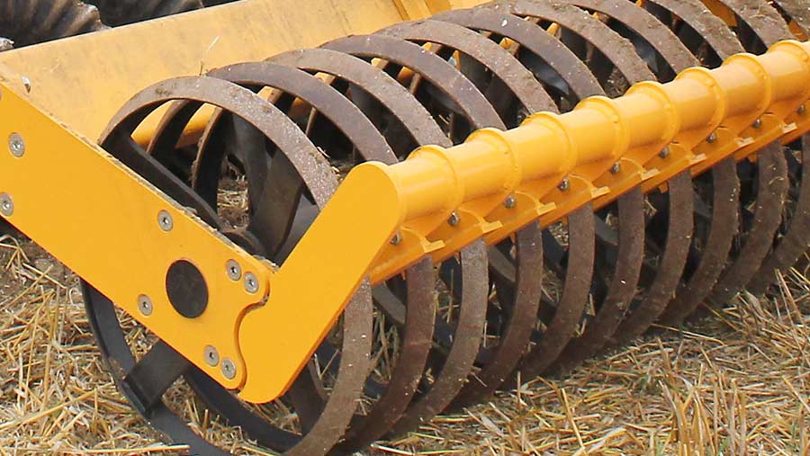 Close-up of press wheels