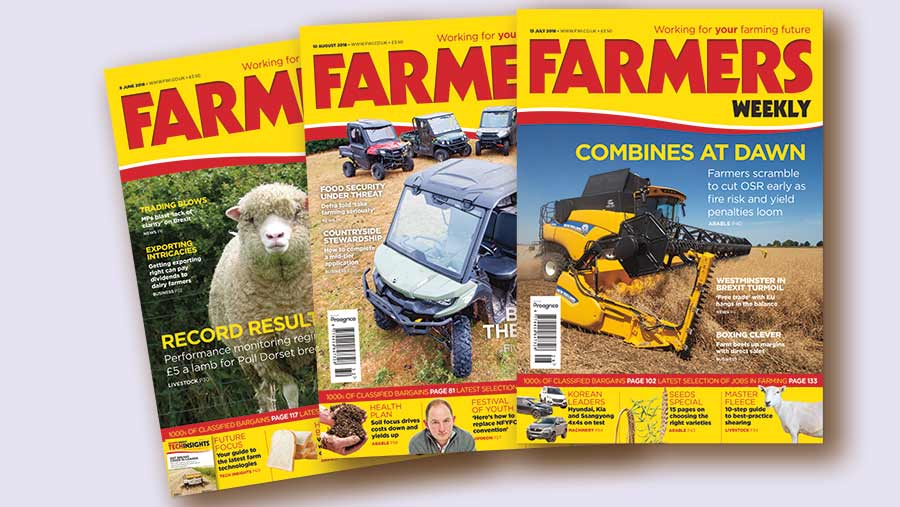 A selection of Farmers Weekly magazine covers