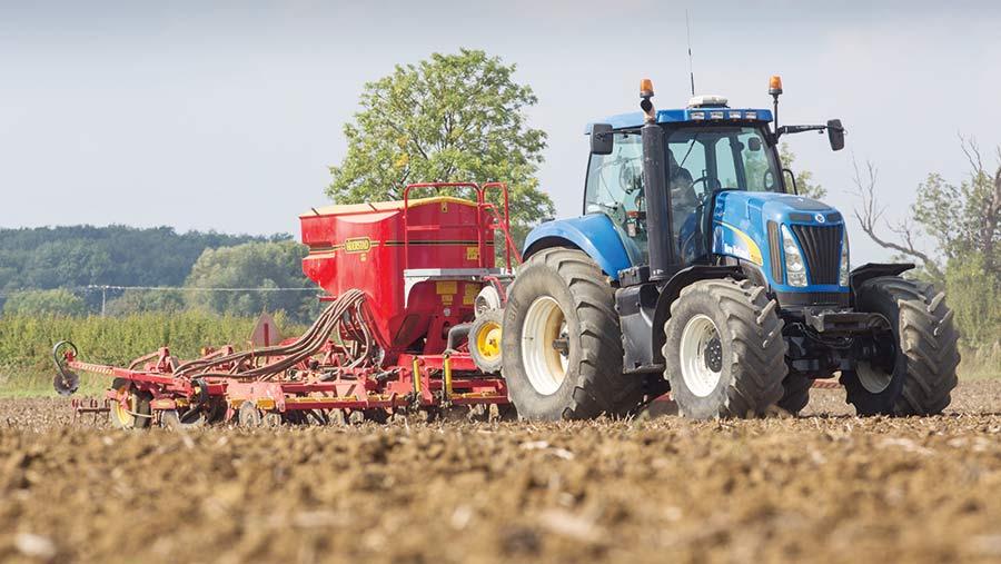 Drilling winter wheat