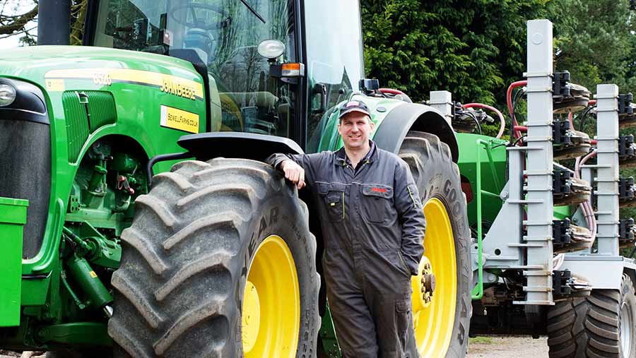 Farmer Tom Sewell with his tractor