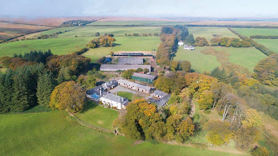 Aerial view of Emmetts Grange farm