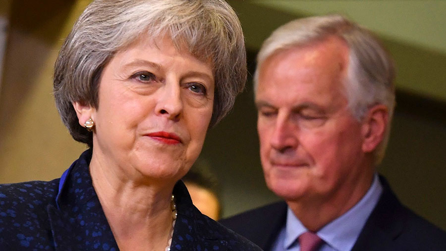 Prime minister Theresa May with European Union chief Brexit negotiator Michel Barnier © Olivier Matthys/AP/REX/Shutterstock
