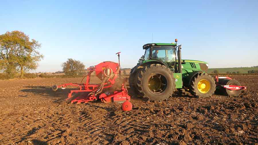 Drilling winter wheat