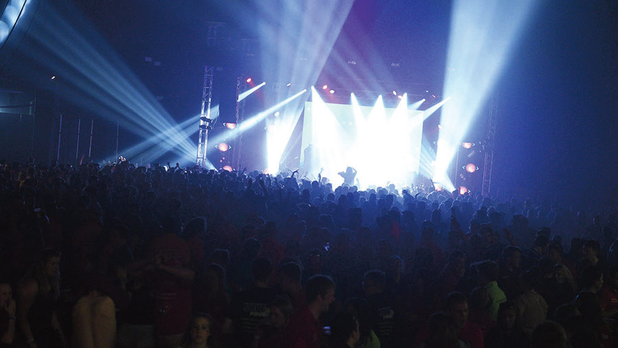 A concert at the Young Farmers Convention