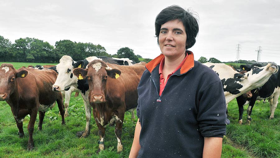 Abi Reader in field with cows