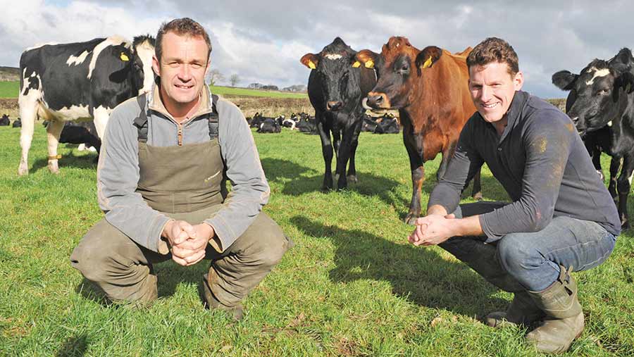 Reseeding has allowed Richard Rogers (left) and Gethin Roberts to grow 14.3t/ha DM