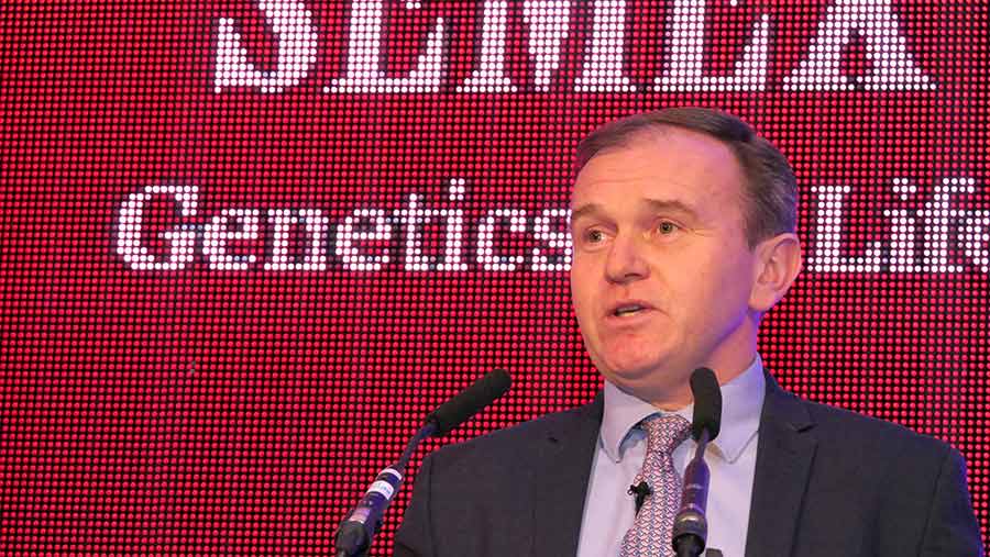 Farming minister George Eustice addresses the conference