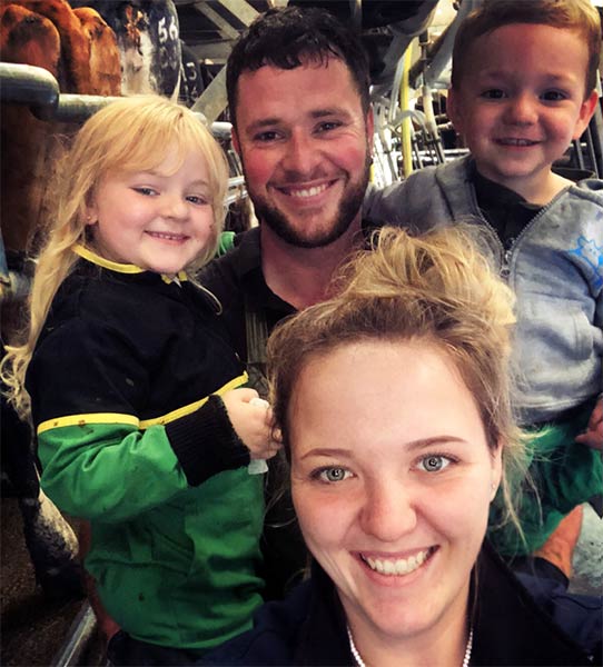 Jennifer Down with husband nathan and two children