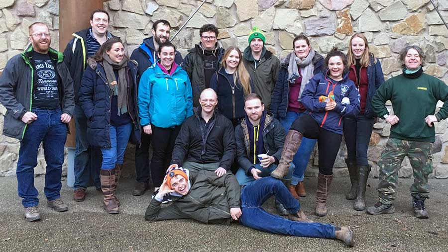 Ben Theaker with YFC members