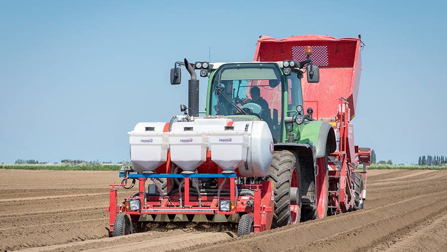 Planting potatoes with a nematicide