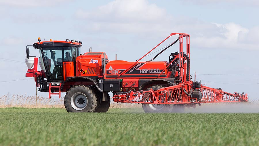 Applying herbicide to winter wheat
